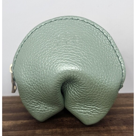 Portland Leather Goods Mini Fortune Cookie Coin Pouch Mint Metallic Green NWOT - Picture 1 of 10